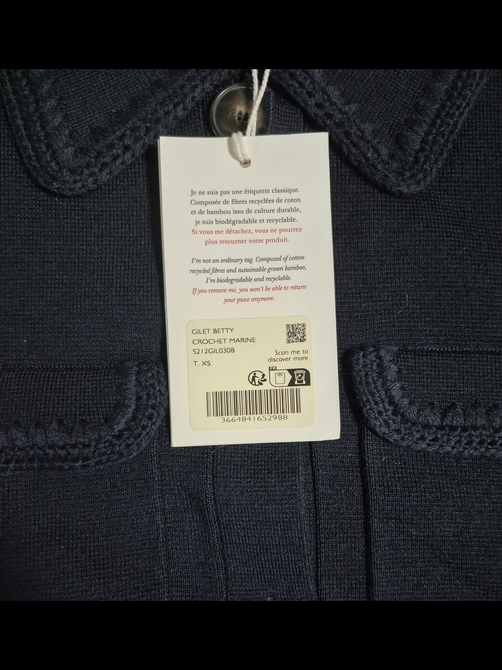 Gilet Betty (Navy Crochet) - Picture 4 of 4